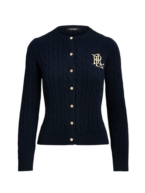 Cardigan in cotone a trecce LAUREN RALPH LAUREN | RALHAN-LONG SLEEVE-CARDIGAN..LAUREN NAVY